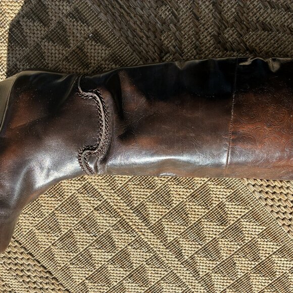 Botticelli 80s Dark Brown Leather Knee-High Boots Size 6.5 - Picture 8 of 16